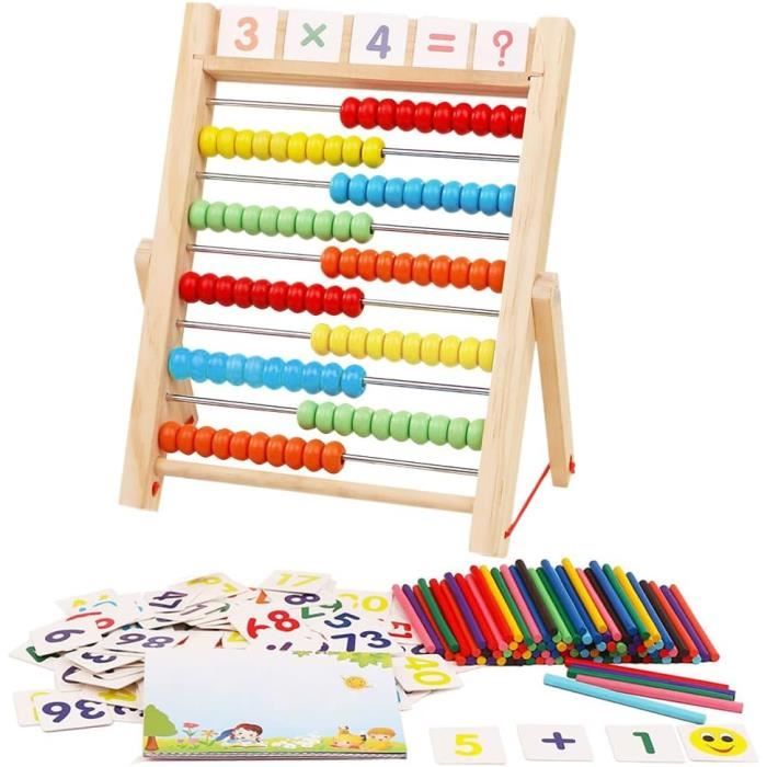 Boulier Abaque Enfant Bois, Cadre de Comptage, Bouliers Calcul Jouet en
