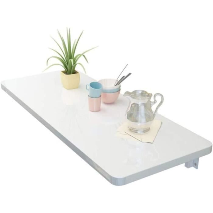 Table Murale Pliante Blanche En.CASA – Idéale Pour Petits Espaces