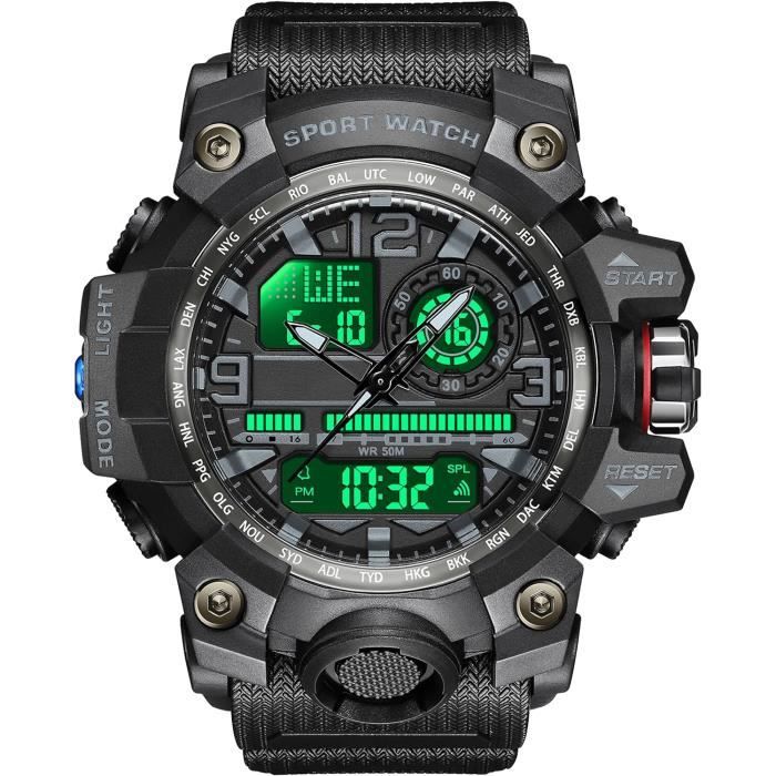 Montre LED Homme - Boîtier Métal Étanche - Affichage Numérique Créatif - Pour Sport Et Quotidien