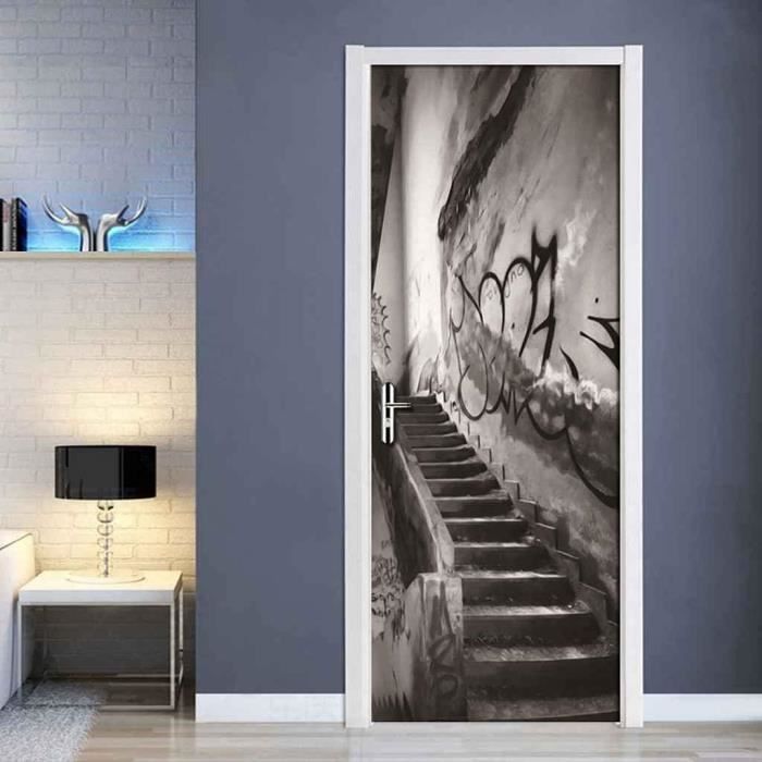 Adesivo Murale 3D Per Porta Con Motivo 'Vino Di Mare', Dimensioni 95x215 Cm, In Vinile Rimovibile, Impermeabile, Confezione Da 2 Pezzi