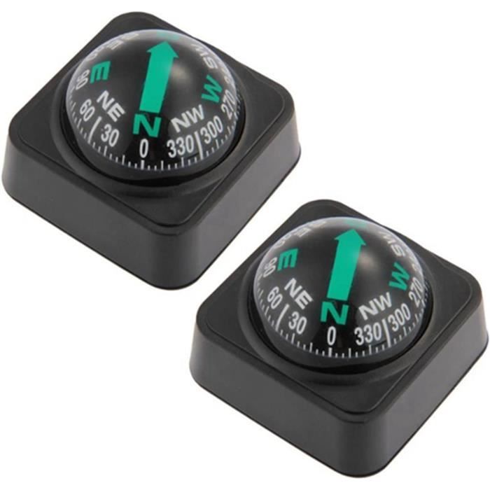 Mini Boussole Marine De Tableau De Bord - Pour Voiture, Bateau, Camion - Montage Facile - Noir