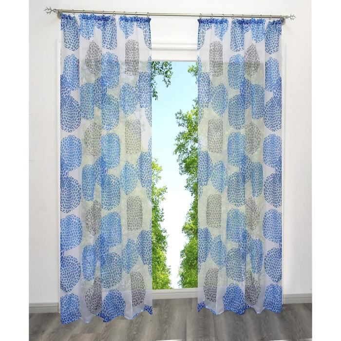 Voilage Transparent Vague Gris - BAILEY JO - 140x175 Cm - Pour Fenêtre Salon Ou Chambre