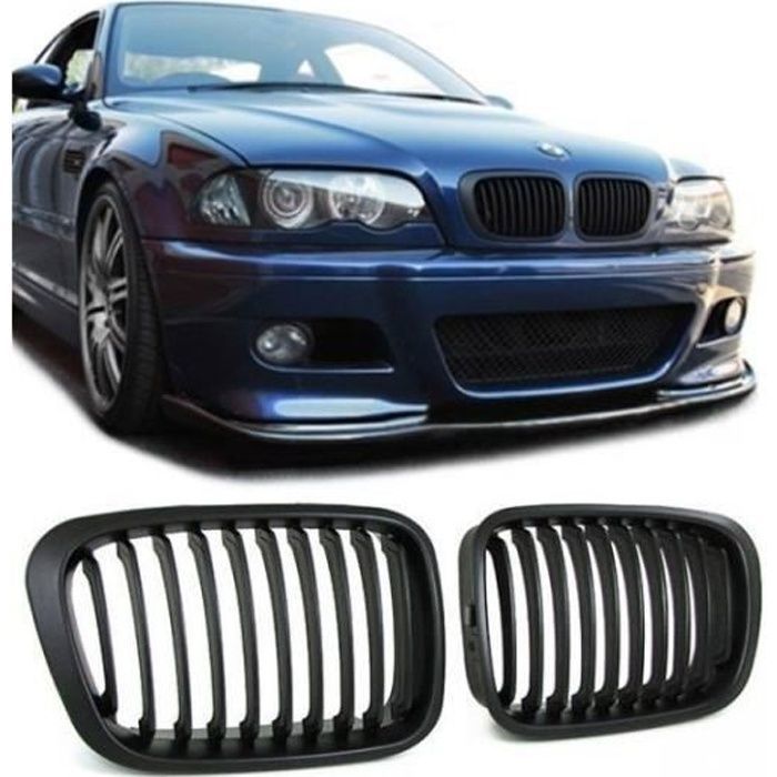 2 CALANDRE M PERFORMANCE NOIR BRILLANT BMW E46 SERIE 3 COUPE FACELIFT DE  04/03 A