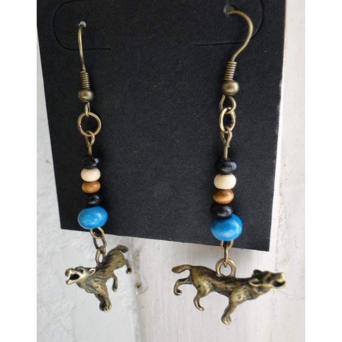 Boucles D'oreilles Bronze Cabochon Vert 25mm - Style Terrasse été - Sans Marque