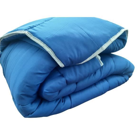 Couette - MORTREUX - 220x240 - Bleue - Légère - 300grs/m² de fibre creuse siliconée