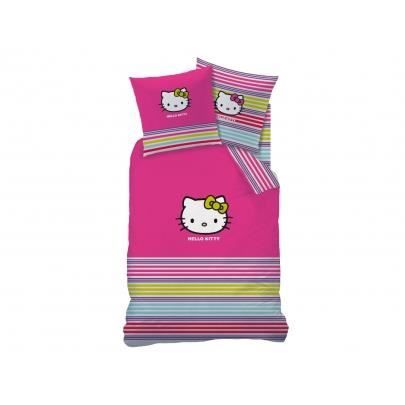 Parure De Lit Hello Kitty En Flanelle 100% Coton - Housse De Couette 140x200 Cm + Taie D'oreiller 65x65 Cm - Douce Et Réversible