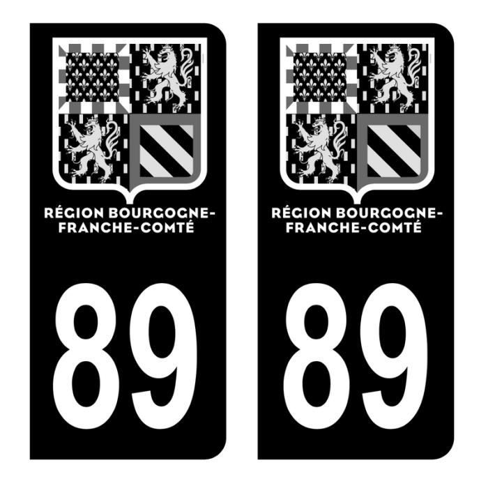 20 STICKERS AUTOCOLLANT DEPARTEMENT 89 PLAQUE IMMATRICULATION