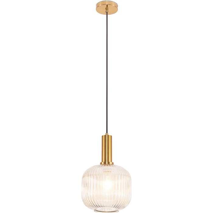 Lampe de plafond design moderne, verre et métal - Genoveva Beige
