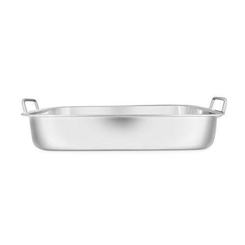 Penguin Home 3008 - PLAT - Pingouin Home 37 cm Plat Ã  rÃ´tir avec grille en acier inoxydable, finition miroir, 37 x 28 x 6.5 cm