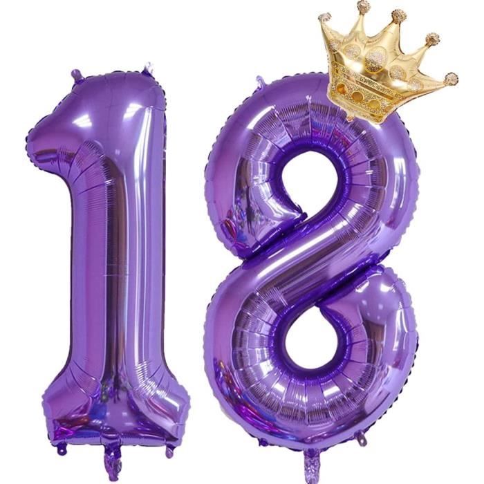 DIWULI Ballon 2 Ans XXL Violet - Chiffre Anniversaire