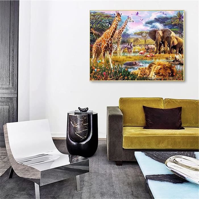 Kit Diamant Painting 5D Animaux De La Ferme - 60x80 Cm - Artisanat Strass Pour Adultes Et Enfants - Décoration Murale