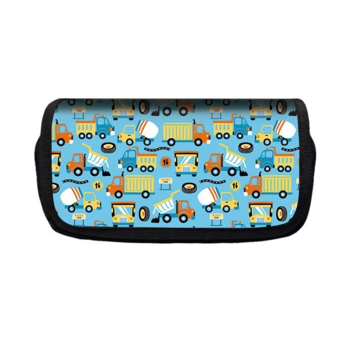 Trousse A Crayons Scolaire - Motif Dessin Anime, Sac A Crayons A Double Couche, 3 Compartiments