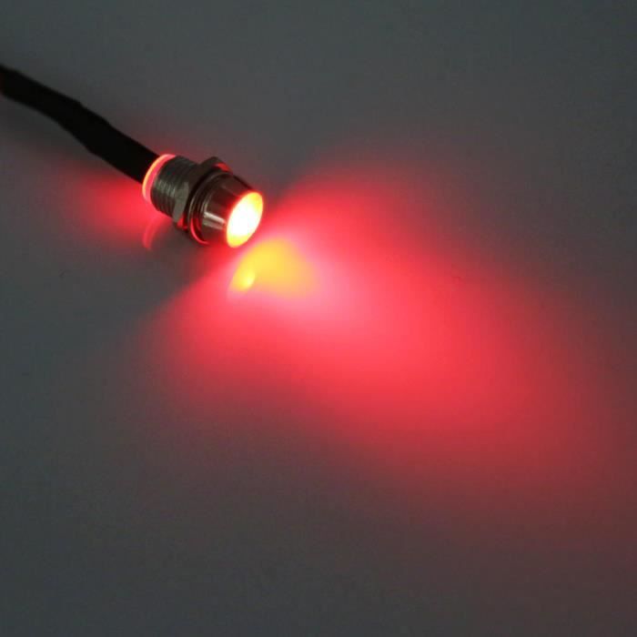 Tbest 4 Pezzi Spie LED 12V Per Pannello Auto, Furgoni E Barche, Diametro 8mm, Colore Verde, Luce Luminosa, Cablaggio Positivo Rosso E Negativo Nero