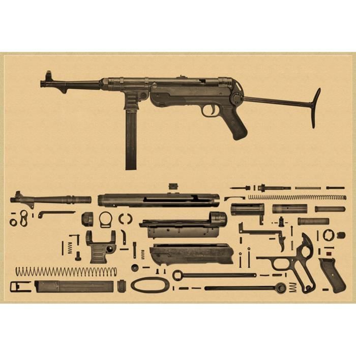 Plaque Murale Métal Arme à Feu Lance Rocket - 30x20 Cm, Déco Industriel