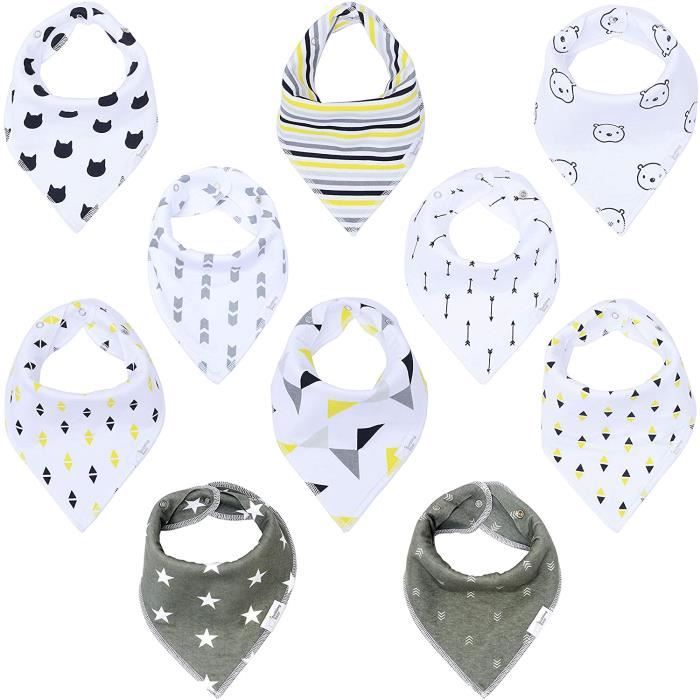 Le Repas De Bebe Budding Bear Bavoir Bandana Bebe Garcon Et Fille 10 Pcs Coton Bio 100 Bavoirs Bebe Triangle Avec Cdiscount Pret A Porter