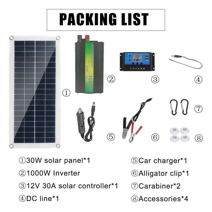 Onduleur Hybride Solaire 1000W/1500W Avec Contrôleur MPPT 40A - Pour Camping-car, Bateau, Maison Autonome