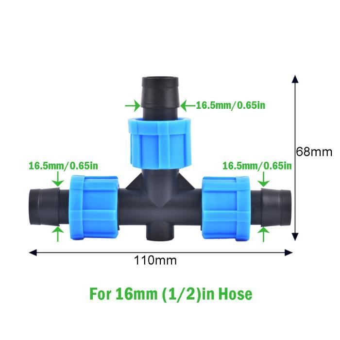 30 Connecteurs Goutte à Goutte 16 Mm – Raccords Droits En PP Noir Pour Système D’irrigation – Faciles à Emboîter, Sans Outils