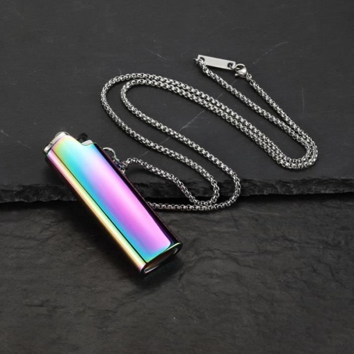 Étui Cuir PU Pour Briquet Avec Boucle De Ceinture - Pochette De Protection Noire Anti-Rayures Et Portable