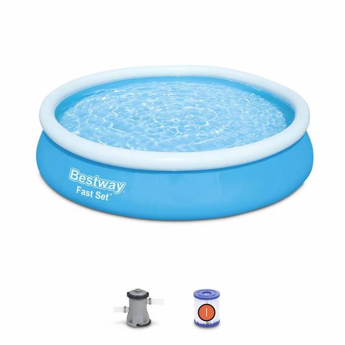 Kit Piscine hors sol autoportante BESTWAY - Fast Set - 366 x 76 cm - Ronde (Livrée avec une pompe de
