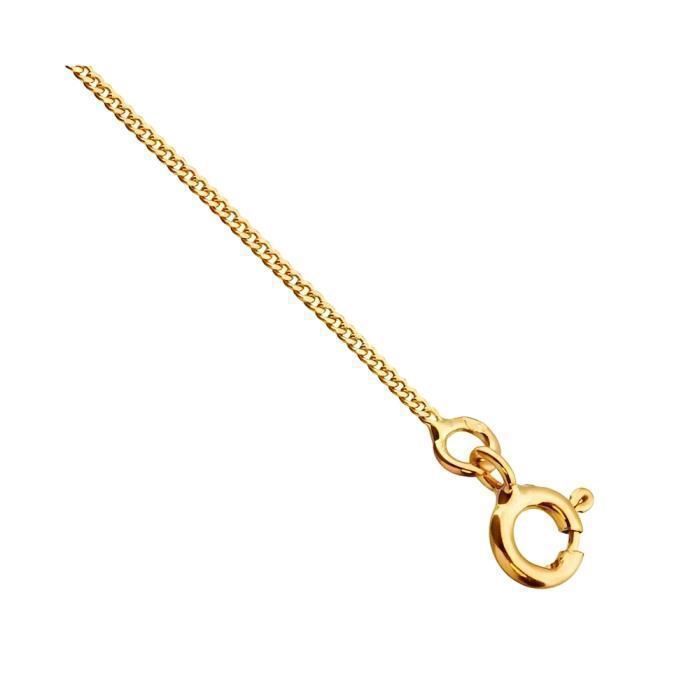 Chaîne de Cou - Femme - Maille Gourmette - Plaqué Or Jaune 750/1000 - 3 Microns - 45 cm - 1 5 mm