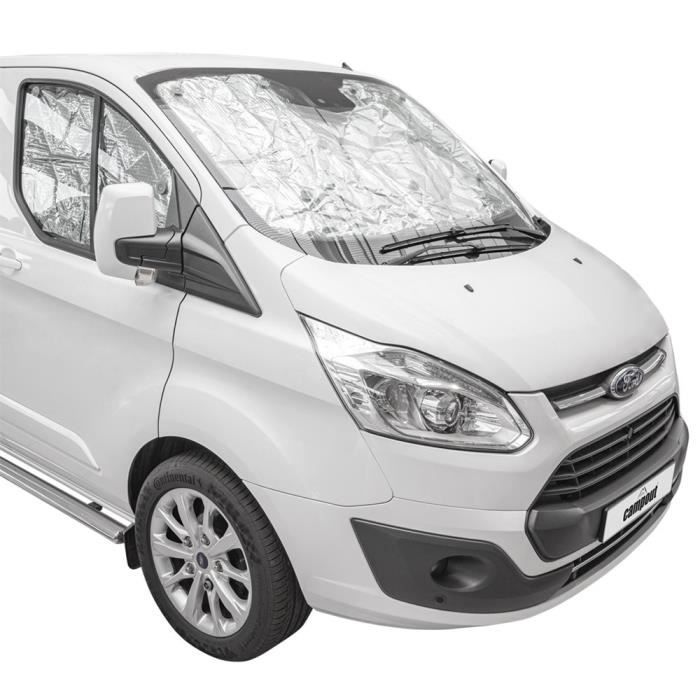Rideau Isotherme 7 Couches Pour Ford Transit (2014+) - Pare-brise Et Vitres Latérales - Isolation Chaleur/Froid, Protection UV - Avec Ventouses