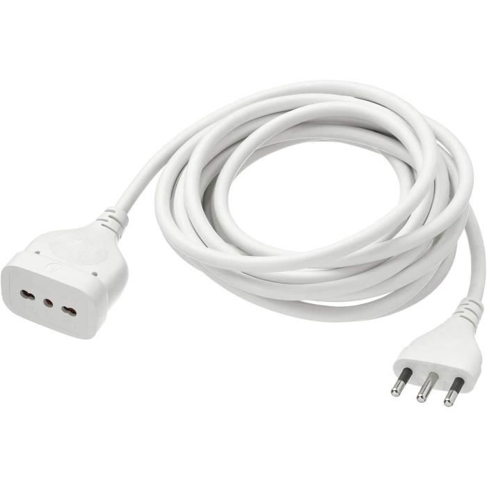 Rallonge De Câble Électrique Linéaire Biphasé De 3 Mètres Avec Prise 16 ...