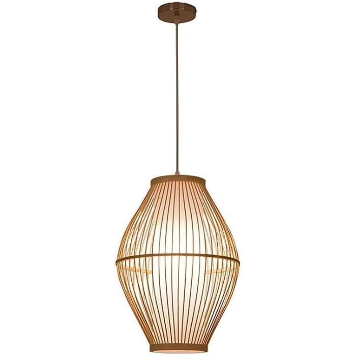 COMELY Suspension Luminaire Vintage en Rotin E27 20 cm, Lustre Rétro Naturel pour Salon Chambre Cuisine Salle à Manger Café-Bar | Leroy Merlin