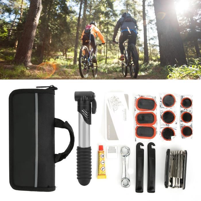 Coffret De 18 Outils Vélo VOREL – Kit Réparation Complet Avec Clés à Rayon Et Gourde
