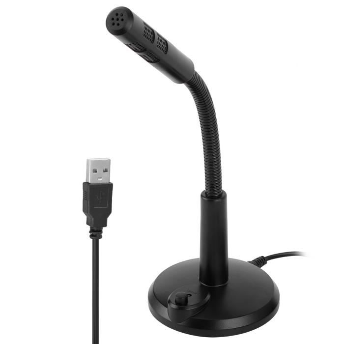 Microphone à Condensateur USB avec Micro de Bureau sur Trépied, LED