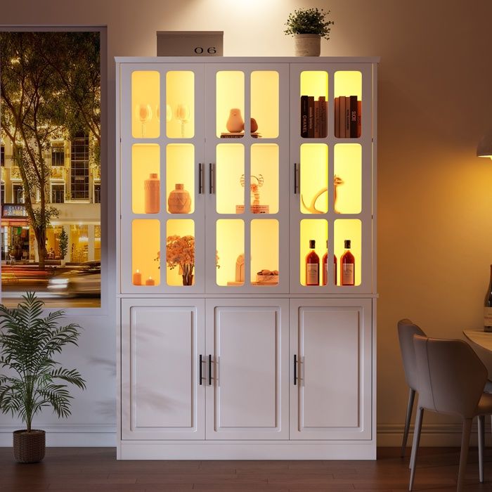 Vitrine à 3/4/5 niveaux, armoire de curiosités avec portes en acrylique, vitrine de figurines et de collection de curiosités, étagère et bibliothèque pour salle de jeux, chambre à coucher ( Color