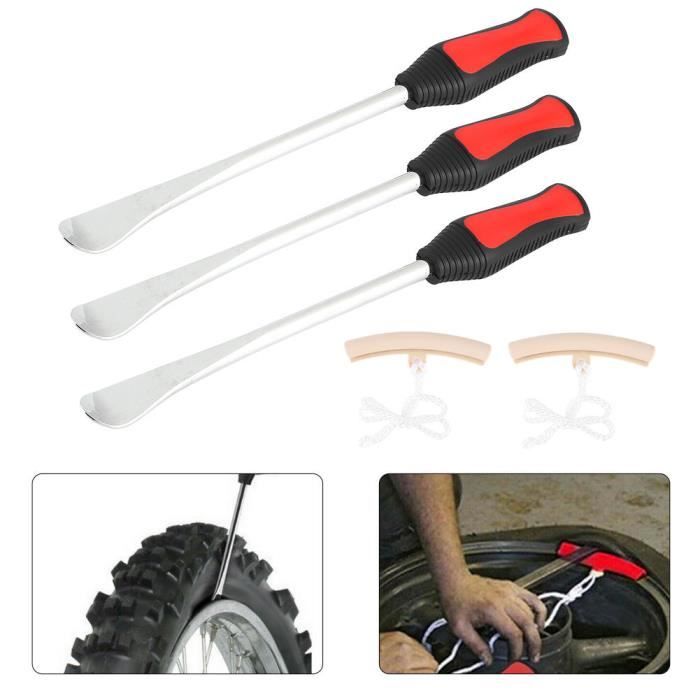 EBTOOLS Démonte-pneu moto Kit d'outils de changement de pneu de vélo de moto démonte-pneu avec protection de jante