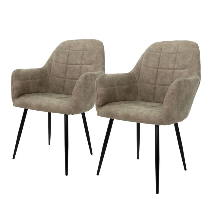 ECD Germany Lot de 2 Chaises de Salle à Manger - Assise Siège Rembourrée en Velours - Structure en Métal - Fauteuil avec Accoudoir ECD Germany Lot de 2 Chaises de Salle à Manger - Assise Siège Rembourrée en Velours - Structure en Métal - Fauteuil avec Accoudoir