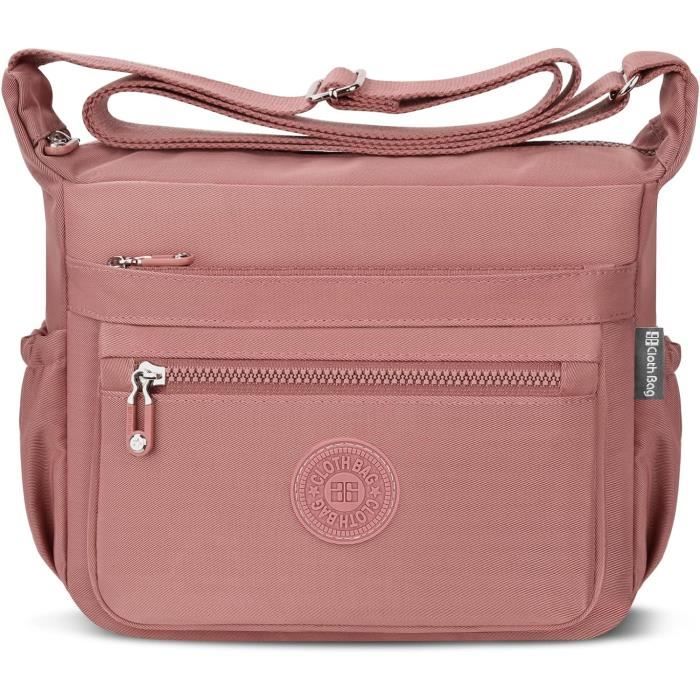 Sac Bandoulière Baggallini Noir Nylon - Multi Poches, Léger, Idéal Voyage Et Quotidien