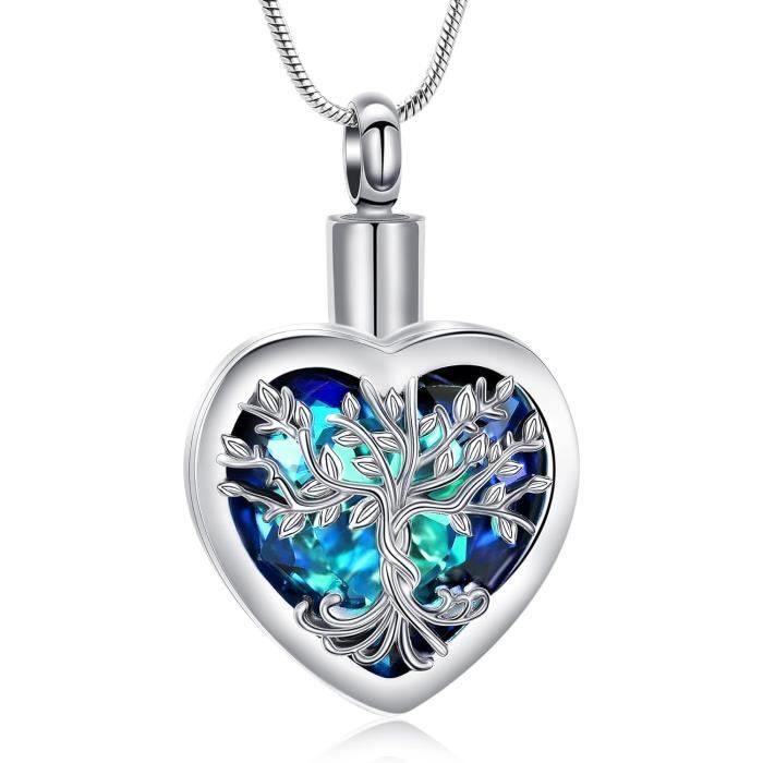 Pendentif Urne Funéraire En Forme De Cœur Papillon - Médaillon Pour Cendres, Acier Inoxydable Doré