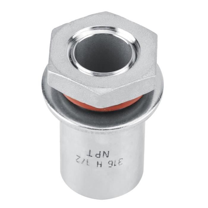 Raccord Tuyau Acier Inox 3/8 NPT Mâle – 2 Pièces – Longueur 50 Mm – Pour Bière, Plomberie, Gaz, Air