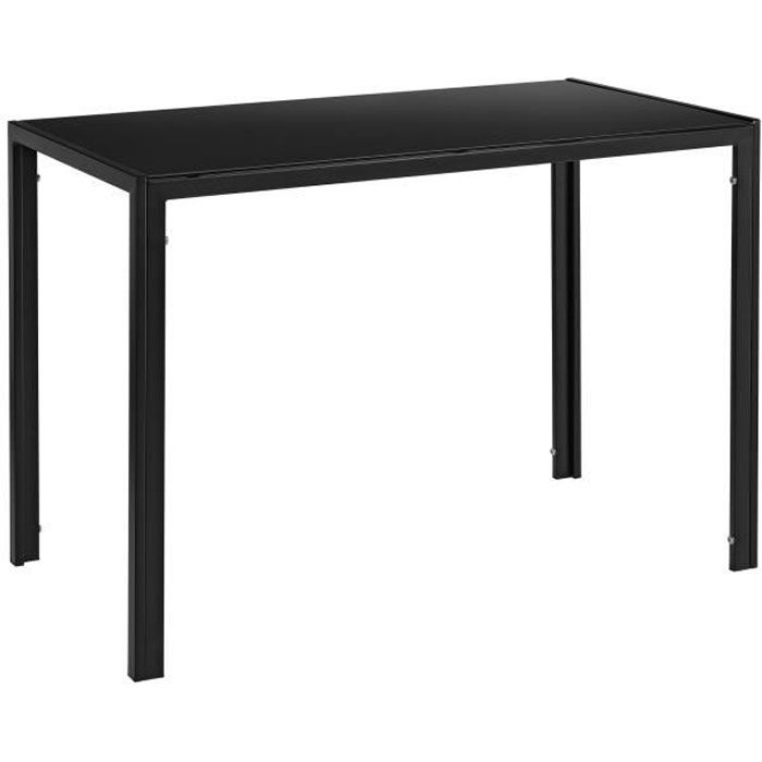 [en.casa] Table à manger avec plateau de table du verre noir