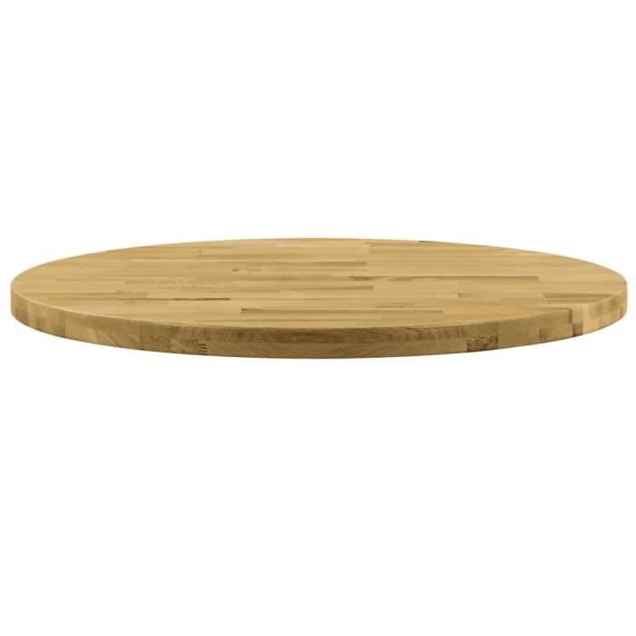 PLATEAU DE TABLE VENDU SEUL - BAO Dessus de table Bois de chêne massif Rond 44 mm 400 mm - 7658796581512