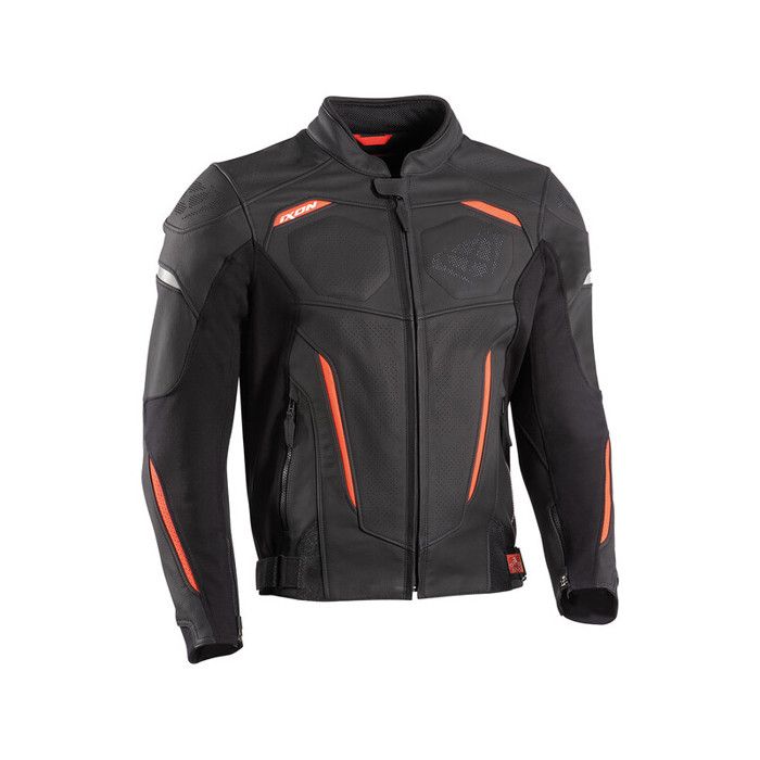 Comparer les prix de Blouson cuir moto Ixon ceros - noir/rouge - L