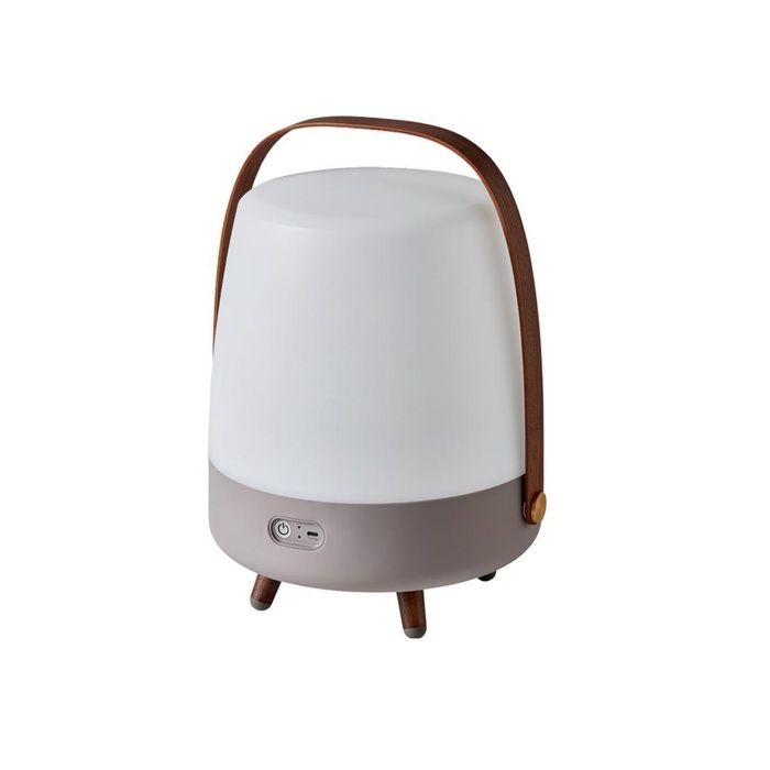 Kooduu Lampe haut-parleur - portable et sans fil - connexion bluetooth et son haute fidélité couleur taupe - Lite-up Play Earth