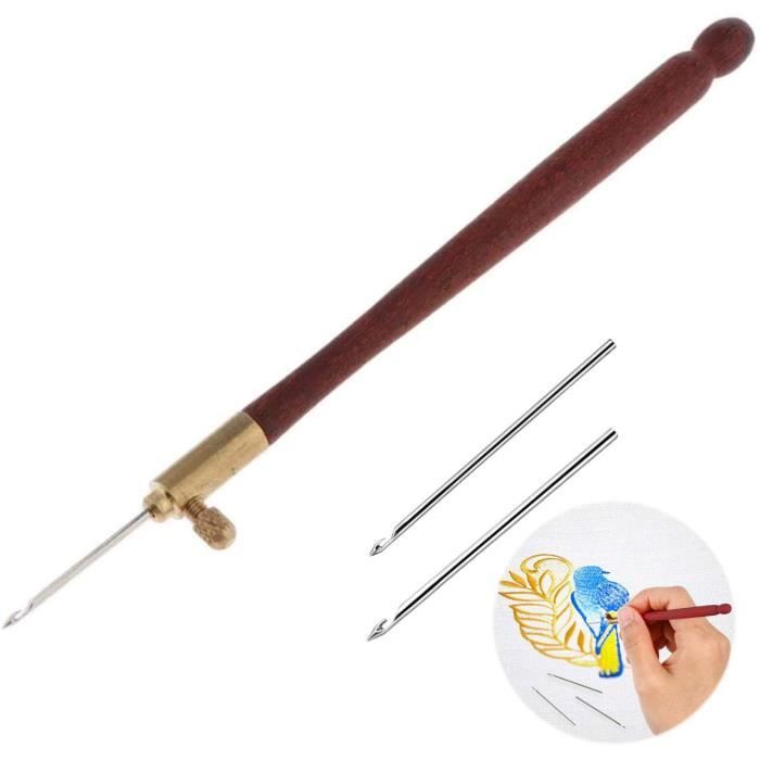 Crochet De Broderie, Tambour Français, Perles Et Paillettes, Poignée En Acier Inoxydable, Outil Artisanal De Couture