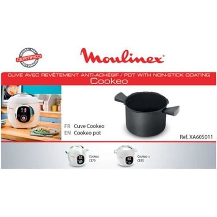 Accessoire cuve + 2 poignées pour cuiseur vapeur Cookeo Moulinex