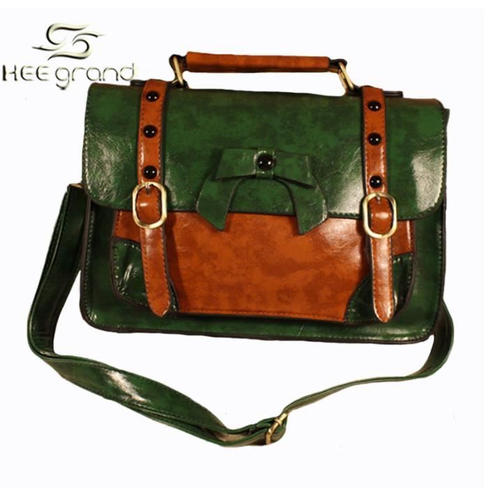 Sac à Main Bandoulière Femme Vert Kaki Similicuir - Chaîne Dorée - Taille Moyenne - Neuf Sans étiquettes