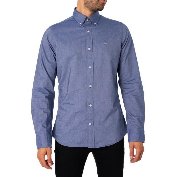 GANT Chemise Oxford coupe slim Homme Bleu Bleu Cdiscount