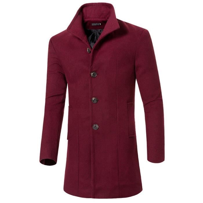 Manteau Homme Hiver en M Marque Coupe Longue Rouge Rouge Cdiscount Pret a Porter