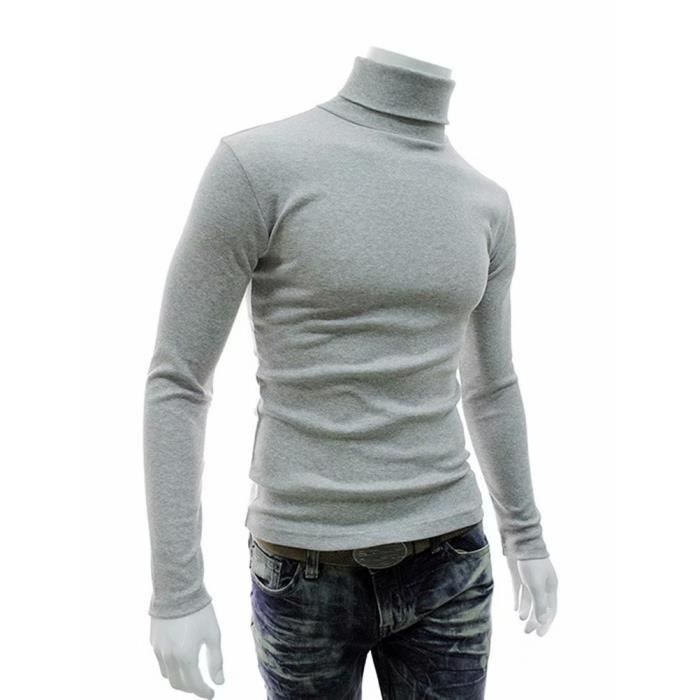 t shirt col roule homme