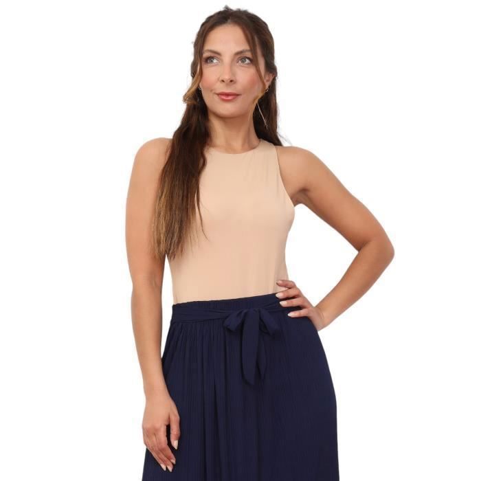 Chemisier/blouse C'belle Sans Manches Taille XXL - Polyester Doublé - Motif Géométrique Marron - Occasion Excellent état