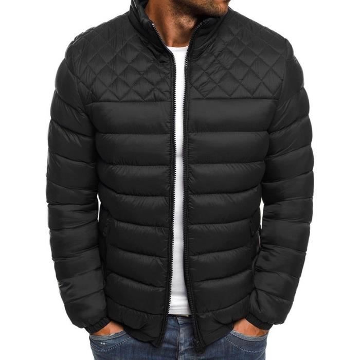 Doudoune Homme Col Montant - Coupe Décontractée, Polaire Douce - Pour Extérieur, Sport, Quotidien