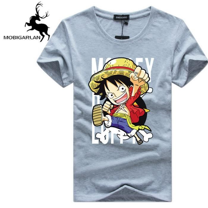 T-shirt Homme de Marque Luxe ONE PIECE Luffy imprimé tee shirt Vêtement  Masculin Gris - Cdiscount Prêt-à-Porter