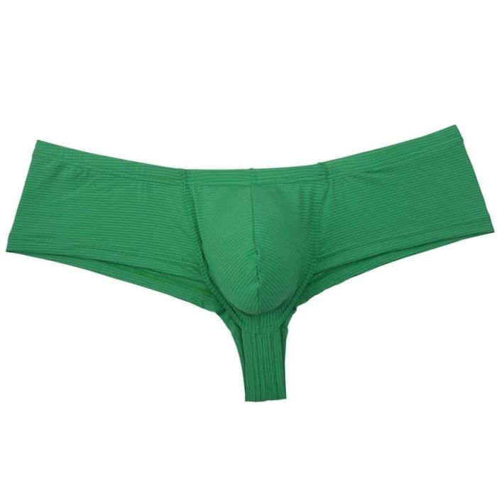Slip Homme Respirant En Soie Glacée - Design Sans Couture Avec Poche Bombée - Viscose & Nylon - Taille M à 2XL