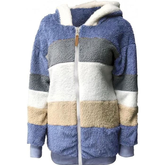 Manteau Femme Lche Hiver Polaire Capuche Pais Pardessus Veste Chic Garder Au Chaud Clair Avec